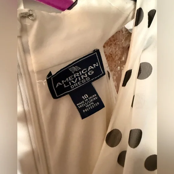 American Living Black and White Polka Dot Dress - Picture 4 of 4